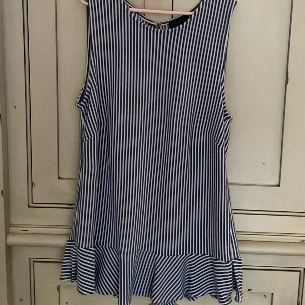 Ann Taylor Striped Sleeveless Tunic